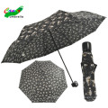 Parapluie pongé noir à 3 plis manuel ouvert à bas prix
